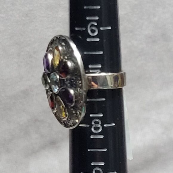 Bali Legacy Multi Gemstone Florel Ring Size 7 - Picture 5 of 14